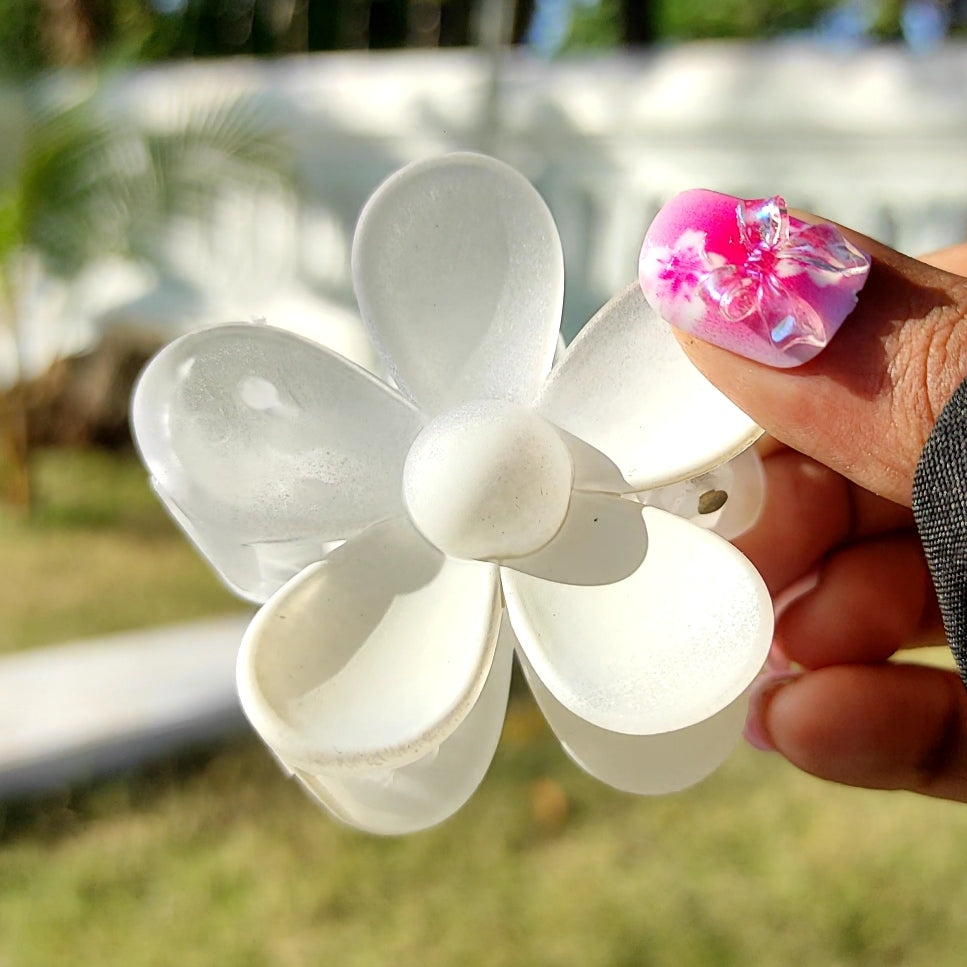 Frosted Daisy Hair Claw