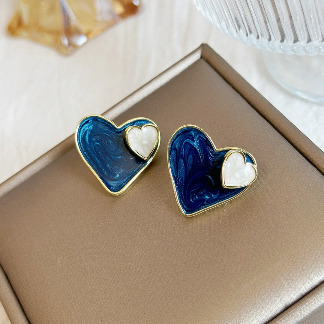 Ocean Heart Studs