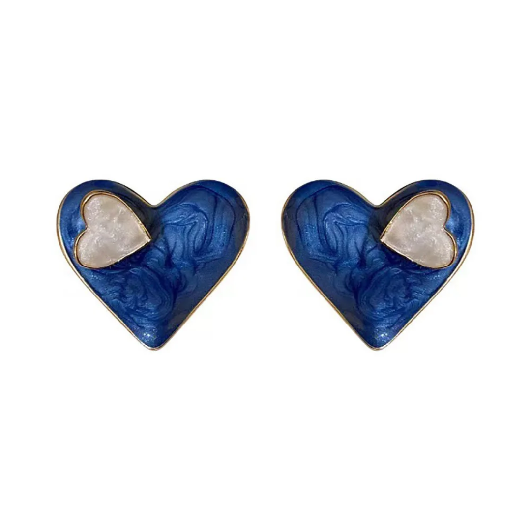 Ocean Heart Studs