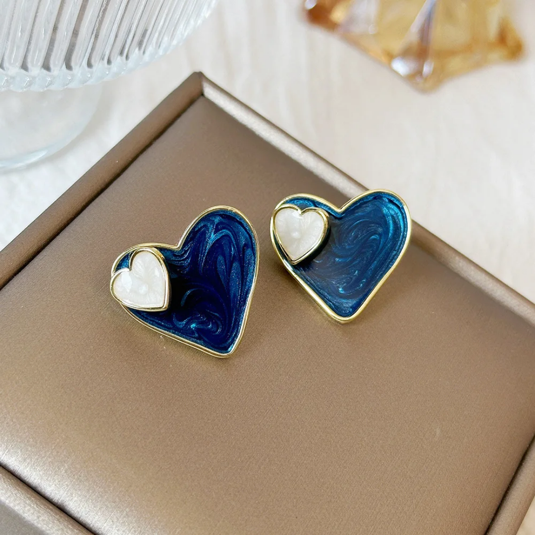 Ocean Heart Studs